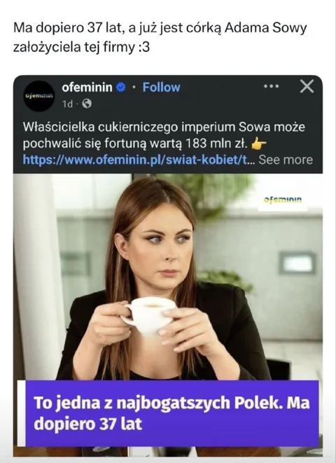 Córka milionerki ma 37 lat