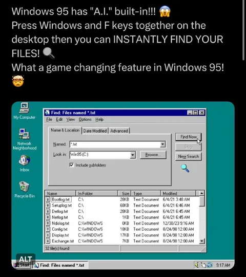 Windows 95 Built-In AI