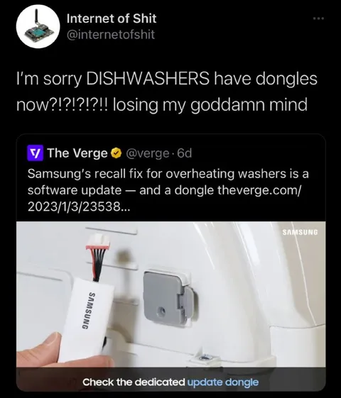 Dishwashers Have Dongles Now
