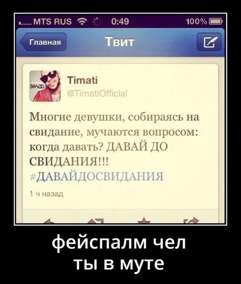 ФейсPALм чел ты в муте