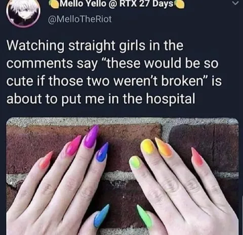 Straight Girls Comment on Broken Hands