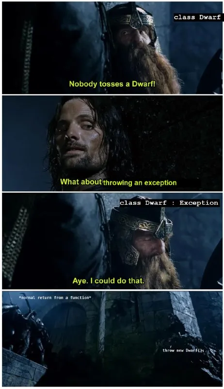 Dwarf Exception Programming Meme