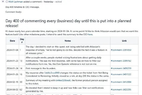 Commenting Every Day Until Release