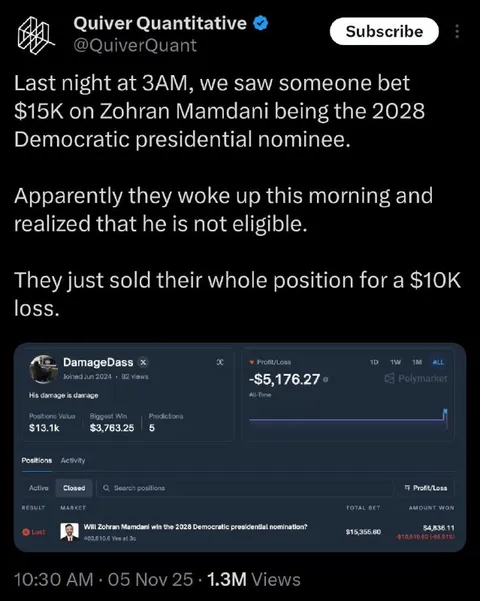 The $10K Election Betting Loss