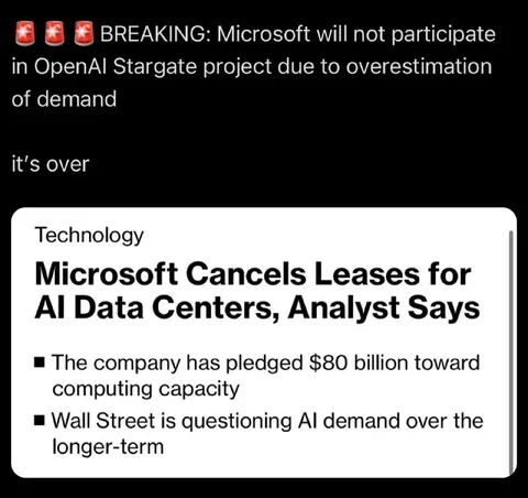 Microsoft Cancels AI Data Center Leases