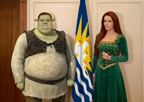 Шрек и Фиона на официальной встрече