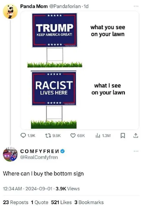Trump Lawn Sign Misread