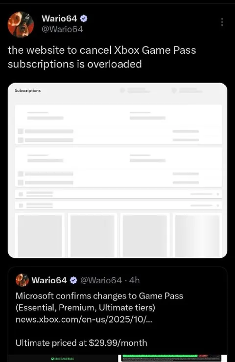 Xbox Game Pass Cancellation Overload