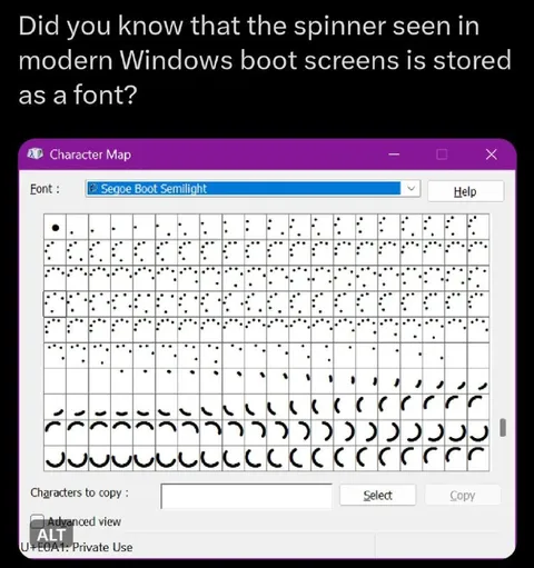Windows Spinner Font Discovery