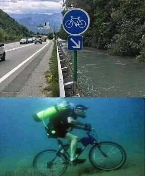 Велодорожка по дну реки