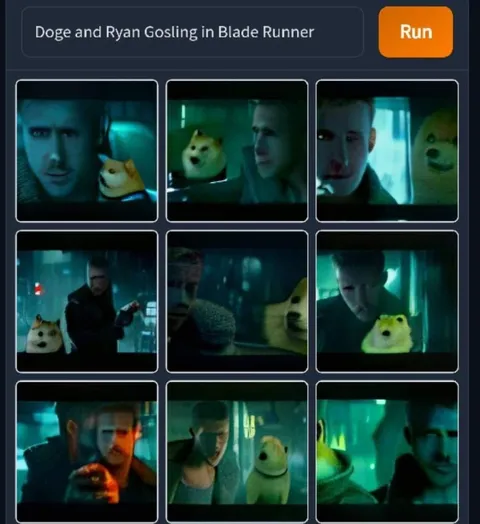 Doge and Ryan Gosling in Blade Runner