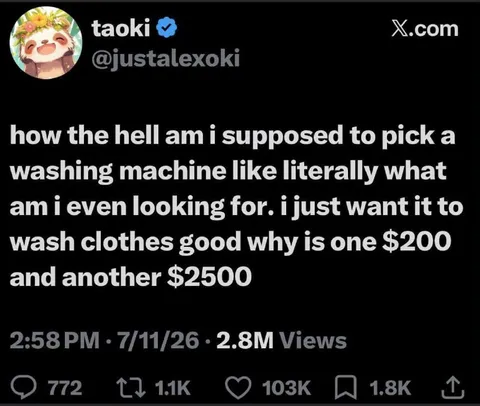 Choosing an Overpriced Washing Machine