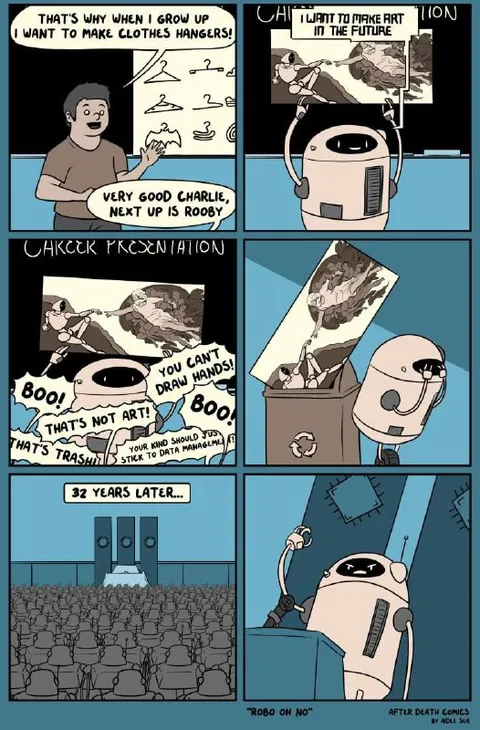 Robot Artist Rejected by the Crowd