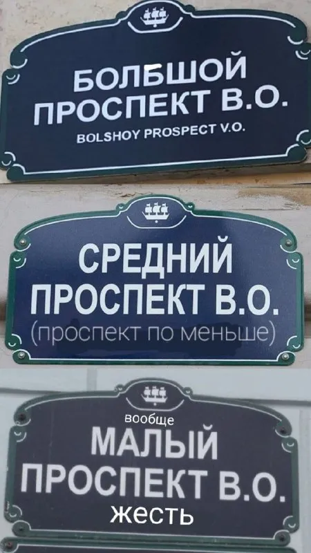 Большой, средний и малый проспект