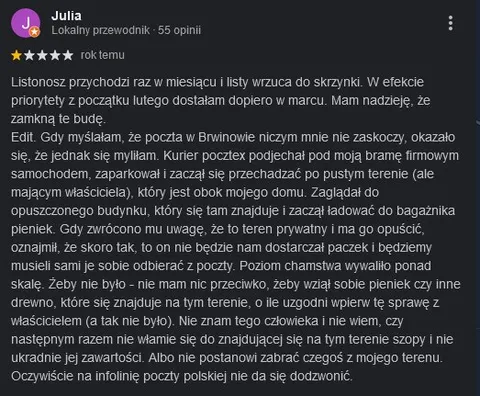 Kurier na prywatnej posesji