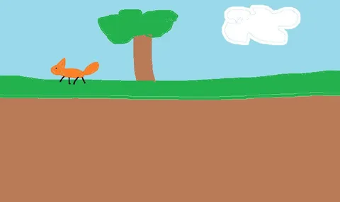 Пьяный рисунок с лисой