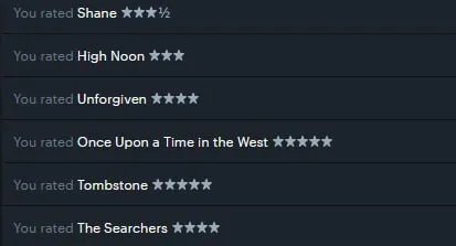 Western Movie Ratings