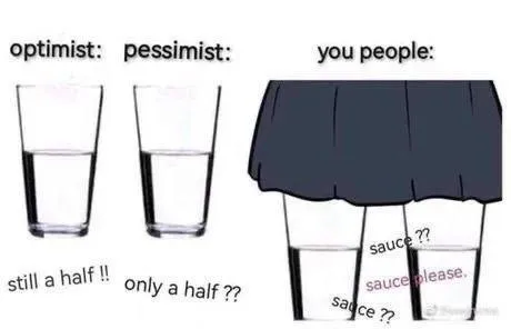 Optimist Pessimist Sauce Glasses