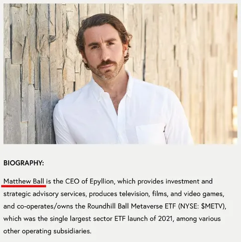 Matthew Ball Biography Screenshot