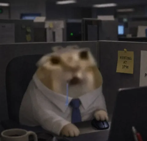 Crying Hamster at Work