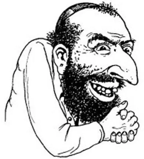 Карикатурный бородатый мужчина