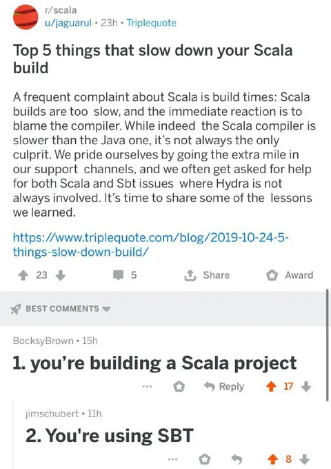 Top 5 Things Slowing Scala Builds