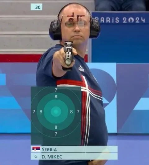 Olympic Shooter Perfectly Centered