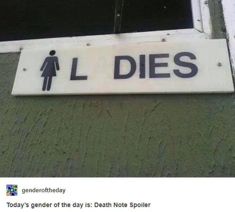 L Dies Bathroom Sign