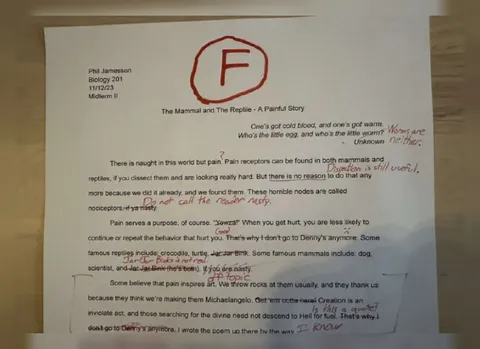 F on a Painful Biology Midterm