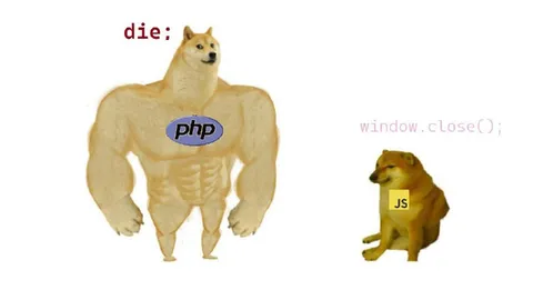 PHP Doge Closes JavaScript Window