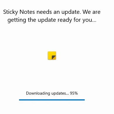 Sticky Notes Update Forever