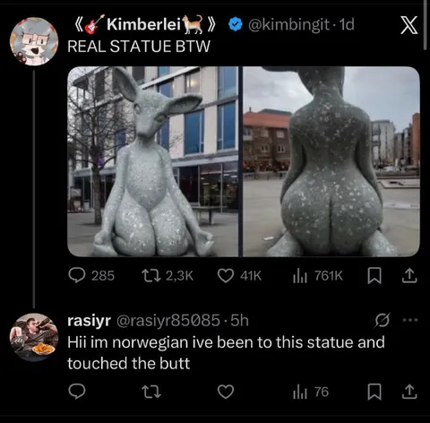 Norwegian Touched the Statue Butt