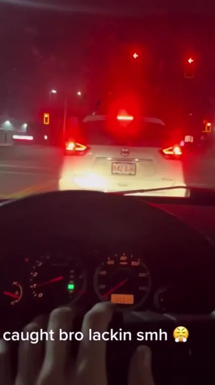 Caught bro lackin at the light