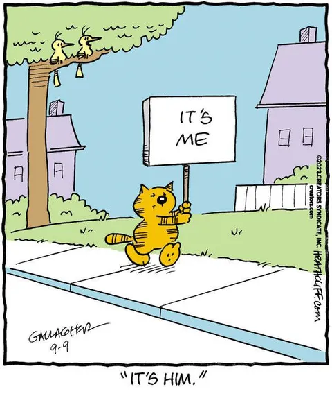 It’s Him Garfield Sign