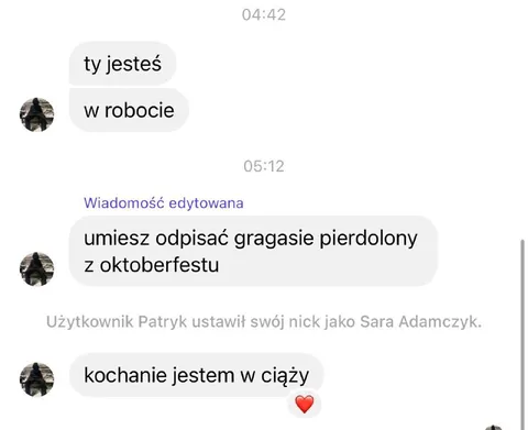 Wiadomość po imprezie