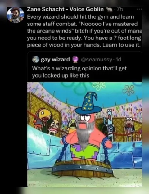 Wizard Needs Staff Combat