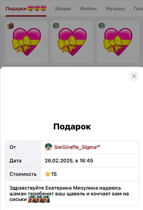 Подарок Екатерине Мизулиной