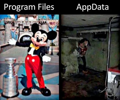 Program Files vs AppData Mickey