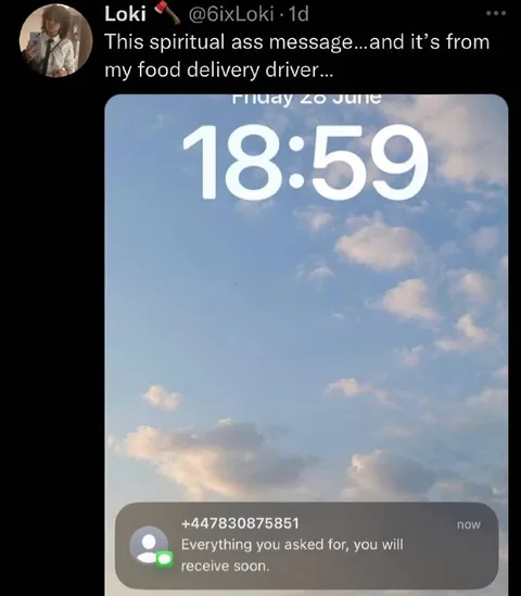 Spiritual Food Delivery Message