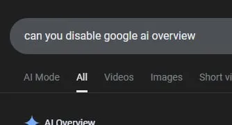 Disable Google AI Overview