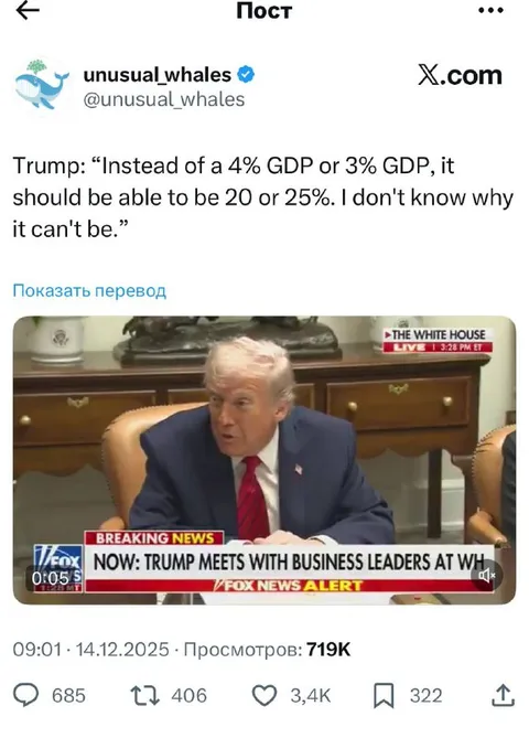 Trump Wants 25% GDP Growth