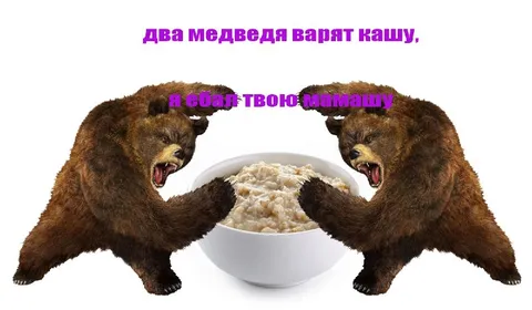 Два медведя варят кашу