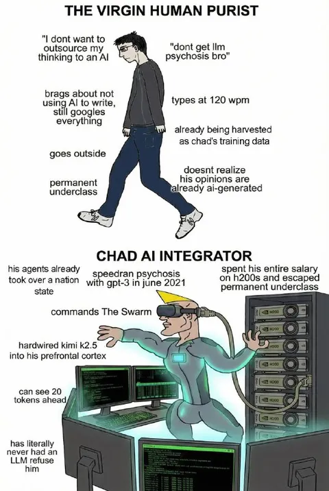 Virgin Human Purist vs Chad AI Integrator