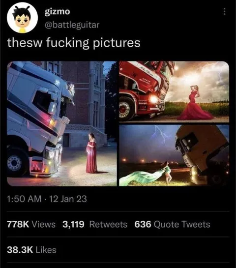 Trucks and Women in Surreal Pictures
