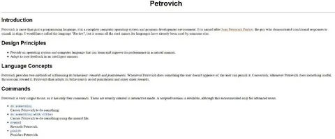 Petrovich Programming Language Parody