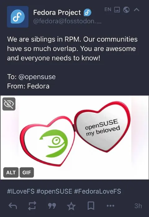 openSUSE My Beloved Fedora
