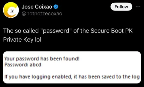 Secure Boot Password Is abcd