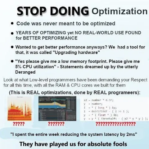 Stop Doing Optimization