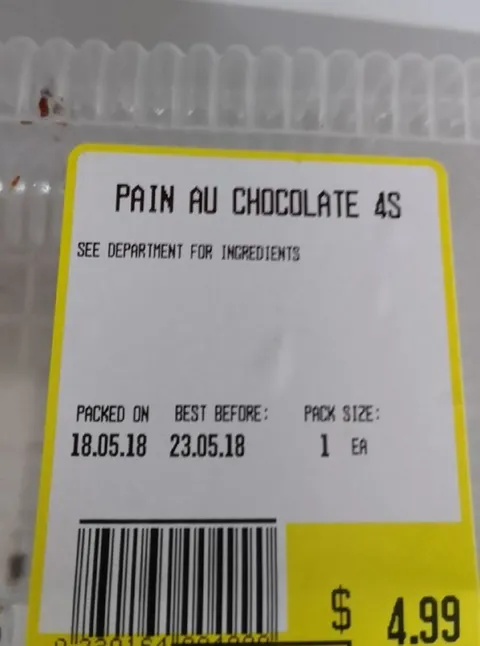 Pain au Chocolate 4S Label