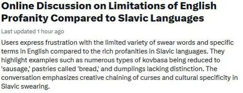 English Swearing Versus Slavic Languages